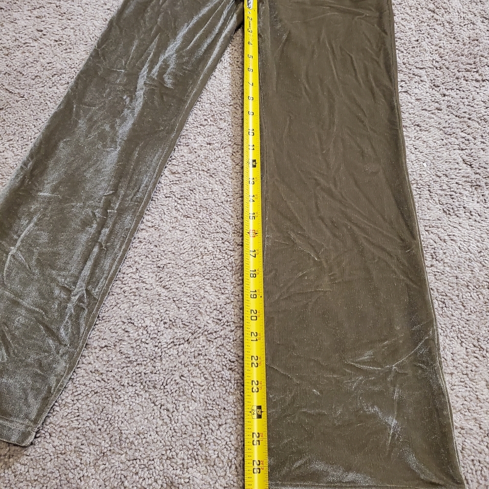 Vintage CHANEL Olive Green Velour Soft and Comfortable Pants Small - Picture 2 of 12